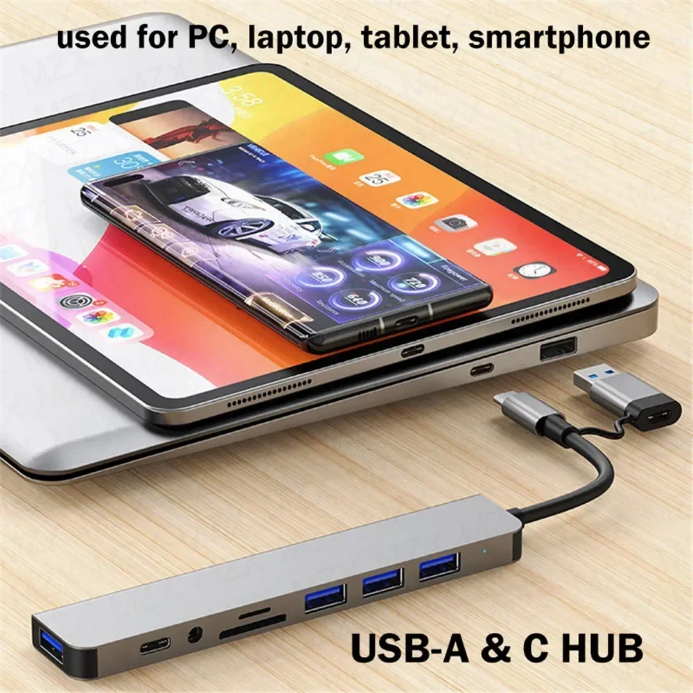 Smart Home Hub 2 - 8-в-2 USB-концентратор C, многопортовый адаптер, 3-портовая