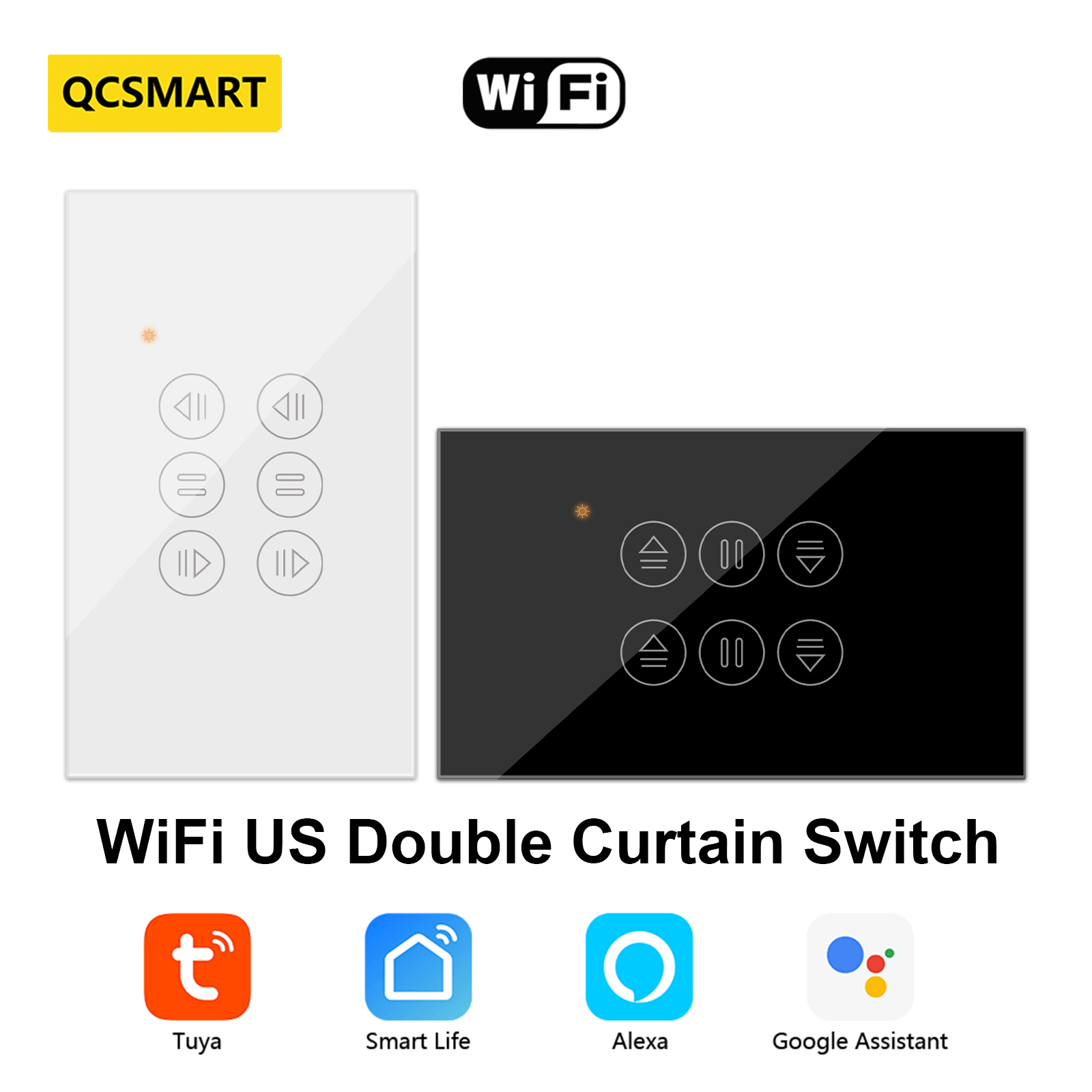 Universal Remote Smart Home - QCSMART Wi-Fi двойной занавес, переключатель США
