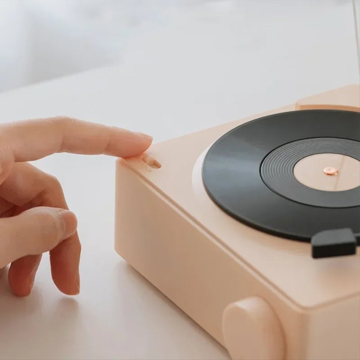 Smart Home Yellow - T171C-Ретро-виниловый беспроводной Bluetooth-динамик с часами, миниатюрный