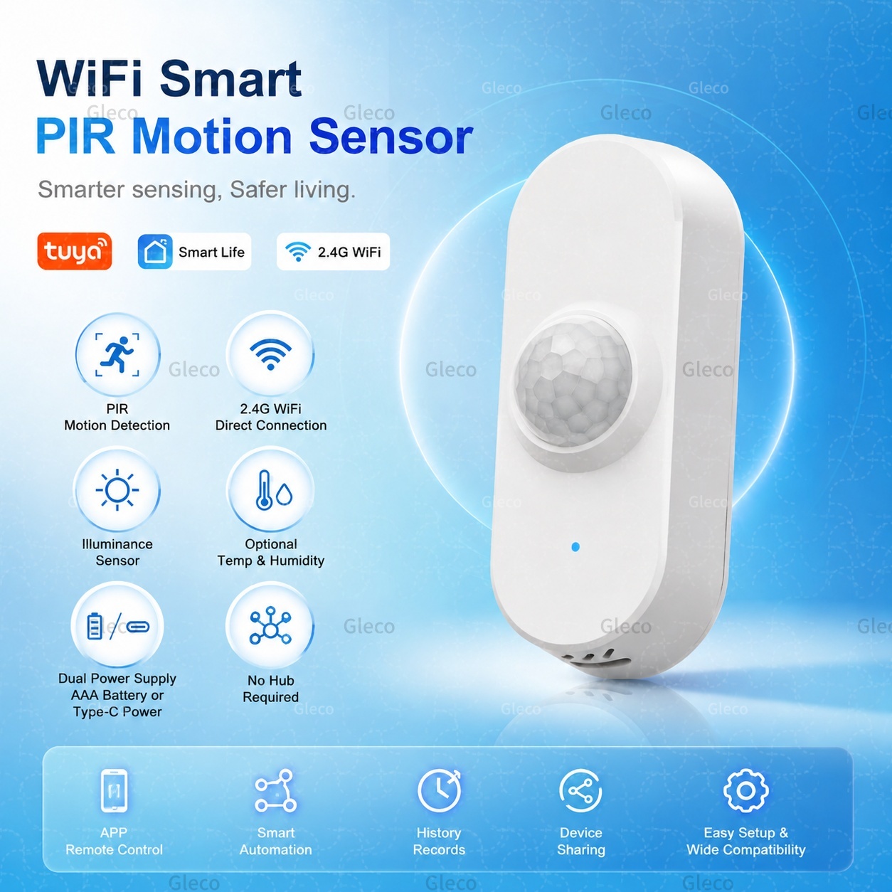 Smart Home Wiser - Датчик движения Tuya WiFi PIR, инфракрасный